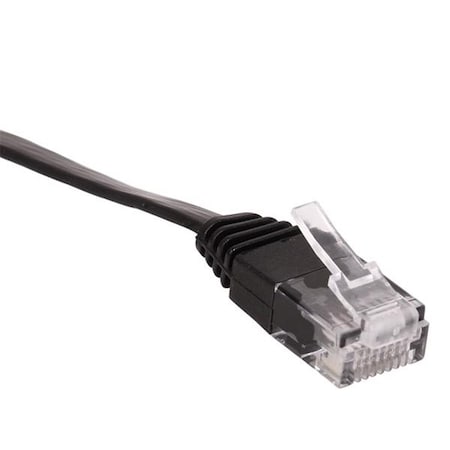 Cable Wholesale CableWholesale  6 in. 32 AWG Cat6 Flat Ethernet Patch Cable, Black 10X8-62200.5